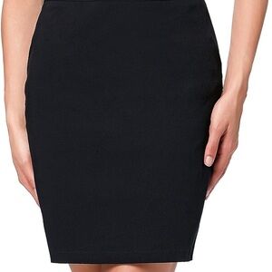 Women's knee length stretch pencil skirt high waist fitted casual business skirt